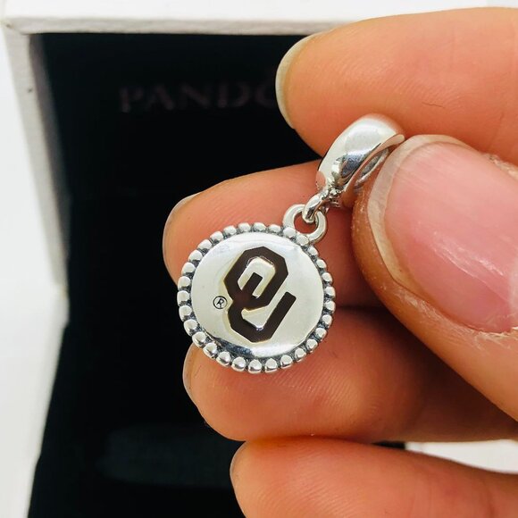 ✨🔥Pandora University of Oklahoma Dangle Charm S925 Silver with box - Picture 1 of 4